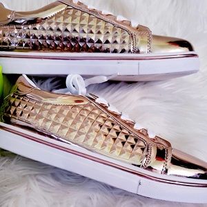Rose Gold Metallic Sneakers